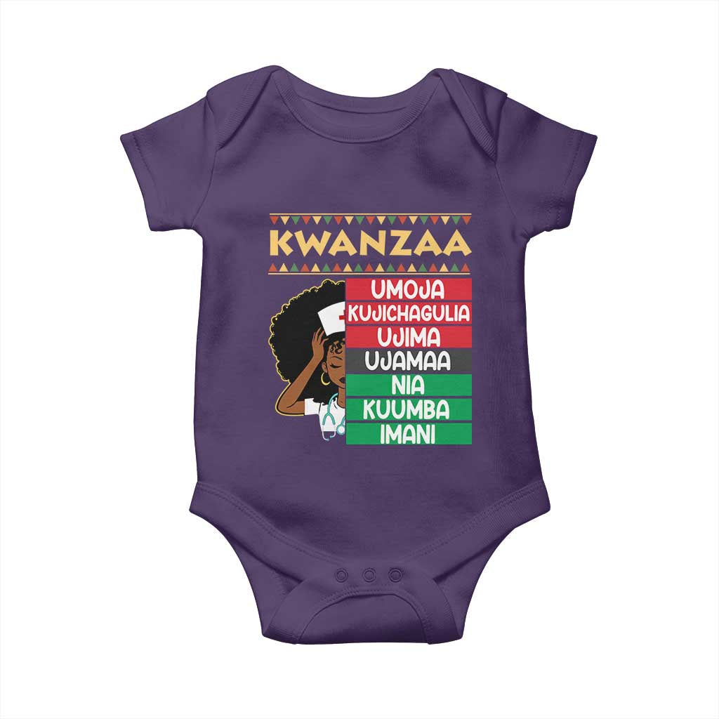 7 Principles Of Kwanzaa Baby Onesie Nurse Pride African American Heritage Gift - Wonder Print Shop