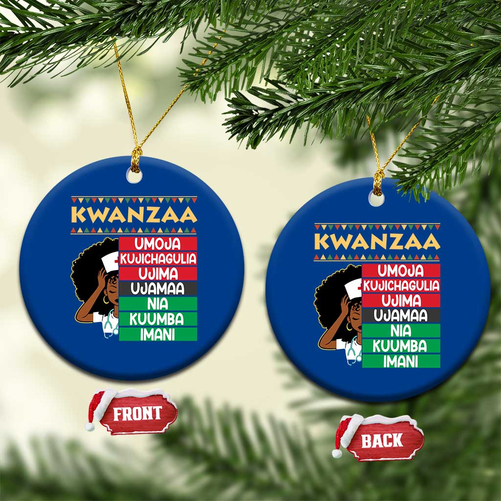 7 Principles Of Kwanzaa Ceramic Ornament Nurse Pride African American Heritage Gift - Wonder Print Shop