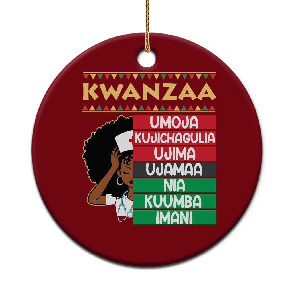7 Principles Of Kwanzaa Ceramic Ornament Nurse Pride African American Heritage Gift - Wonder Print Shop