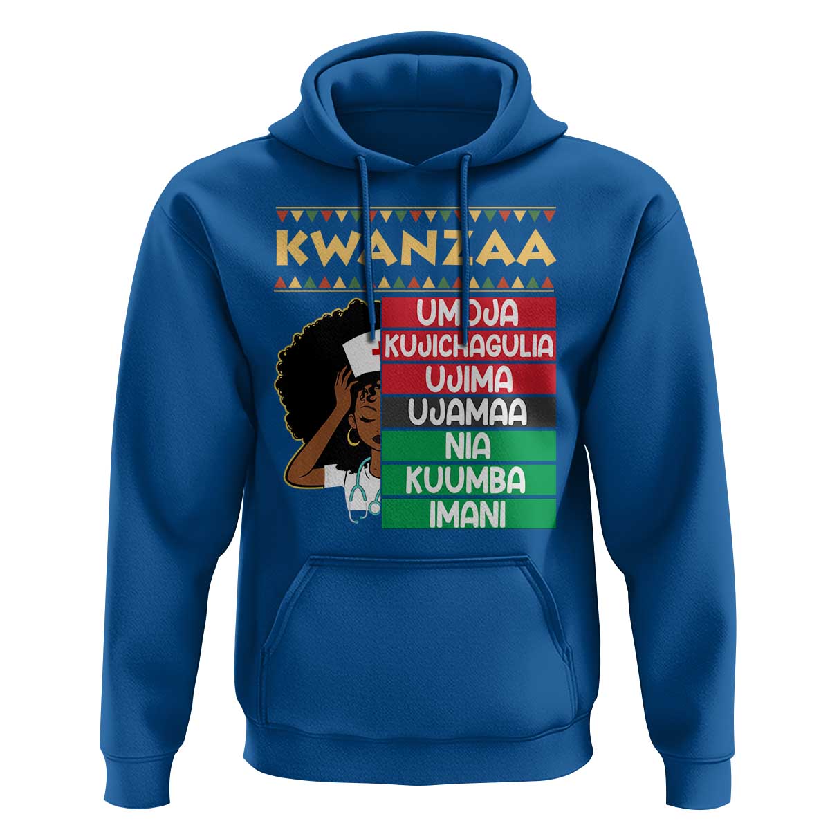 7 Principles Of Kwanzaa Hoodie Nurse Pride African American Heritage Gift - Wonder Print Shop