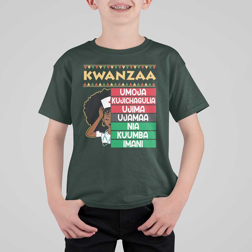 7 Principles Of Kwanzaa T Shirt For Kid Nurse Pride African American Heritage Gift - Wonder Print Shop