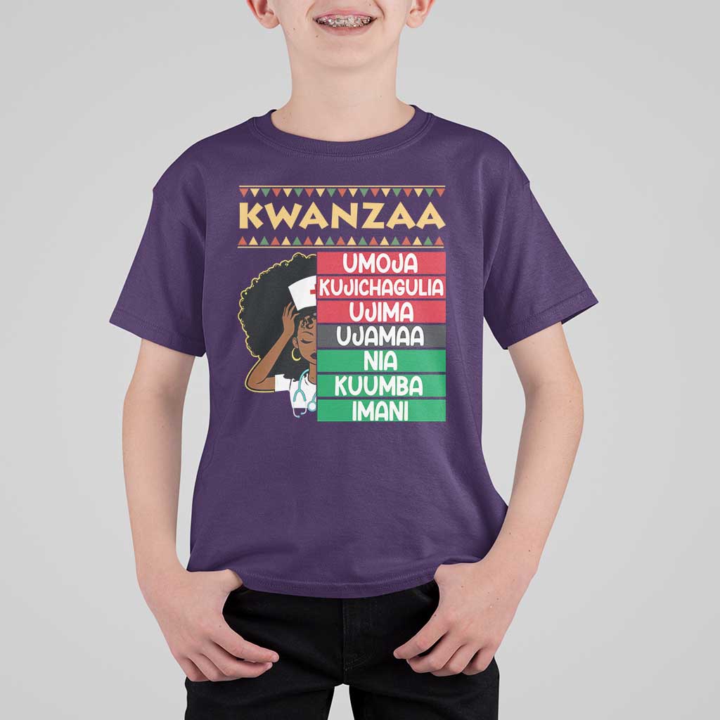 7 Principles Of Kwanzaa T Shirt For Kid Nurse Pride African American Heritage Gift - Wonder Print Shop
