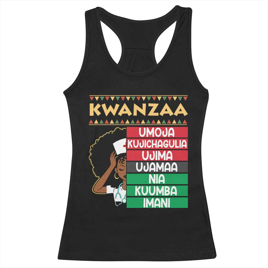 7 Principles Of Kwanzaa Racerback Tank Top Nurse Pride African American Heritage Gift - Wonder Print Shop