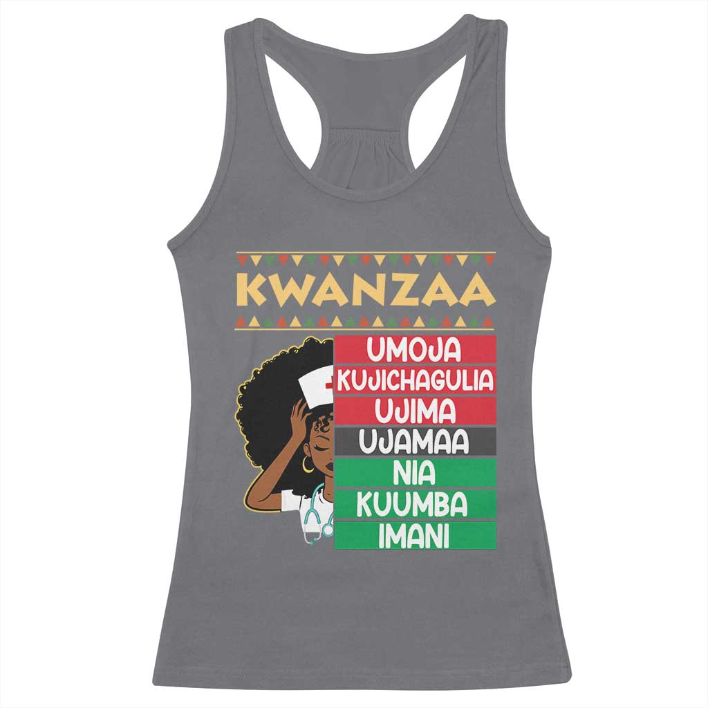 7 Principles Of Kwanzaa Racerback Tank Top Nurse Pride African American Heritage Gift - Wonder Print Shop