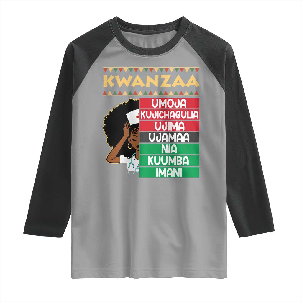 7 Principles Of Kwanzaa Raglan Shirt Nurse Pride African American Heritage Gift - Wonder Print Shop