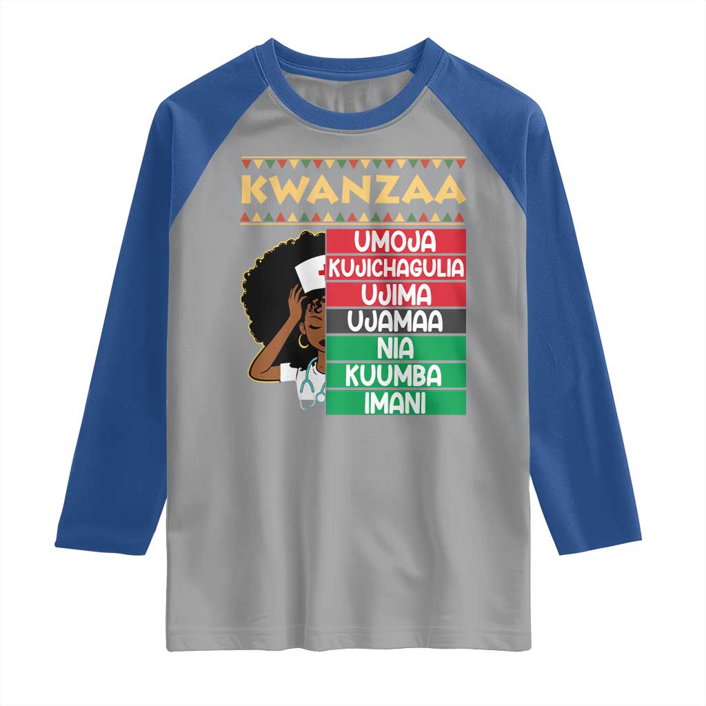 7 Principles Of Kwanzaa Raglan Shirt Nurse Pride African American Heritage Gift - Wonder Print Shop