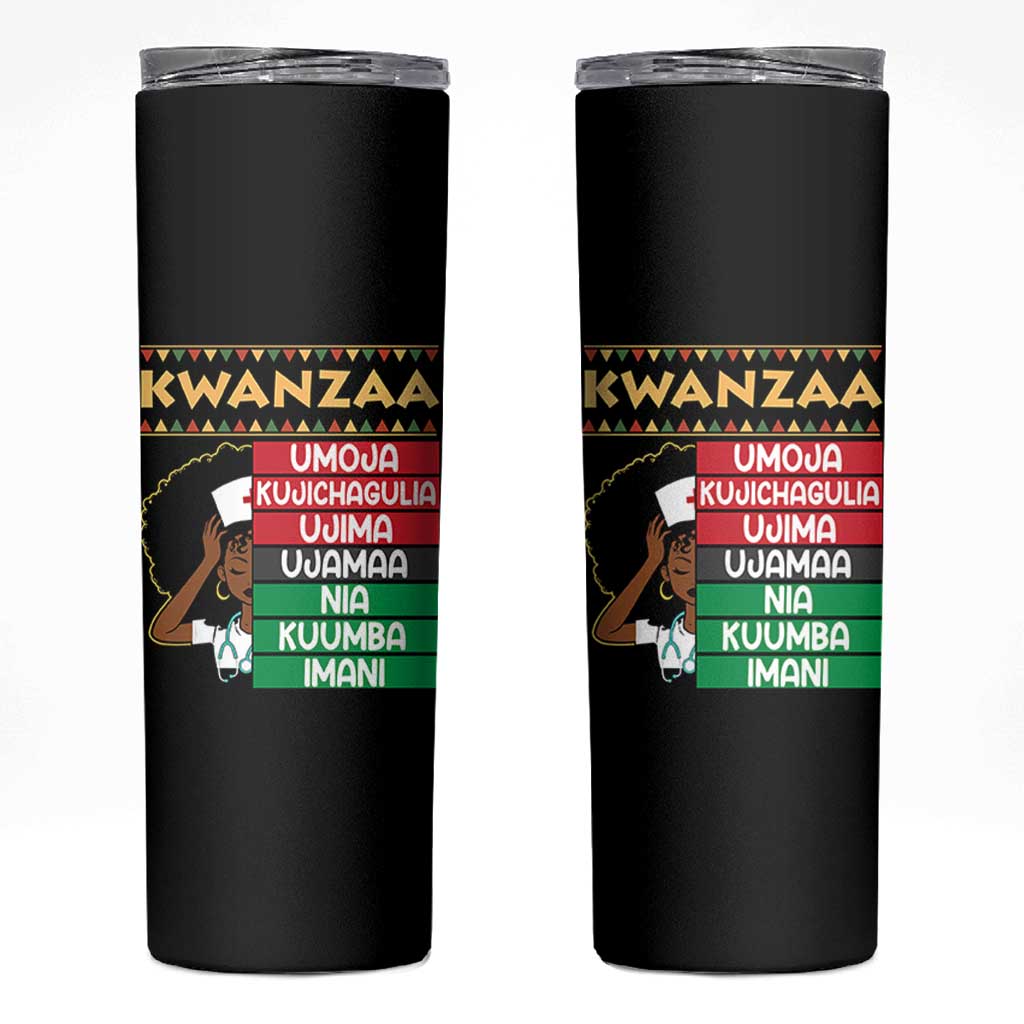 7 Principles Of Kwanzaa Skinny Tumbler Nurse Pride African American Heritage Gift - Wonder Print Shop