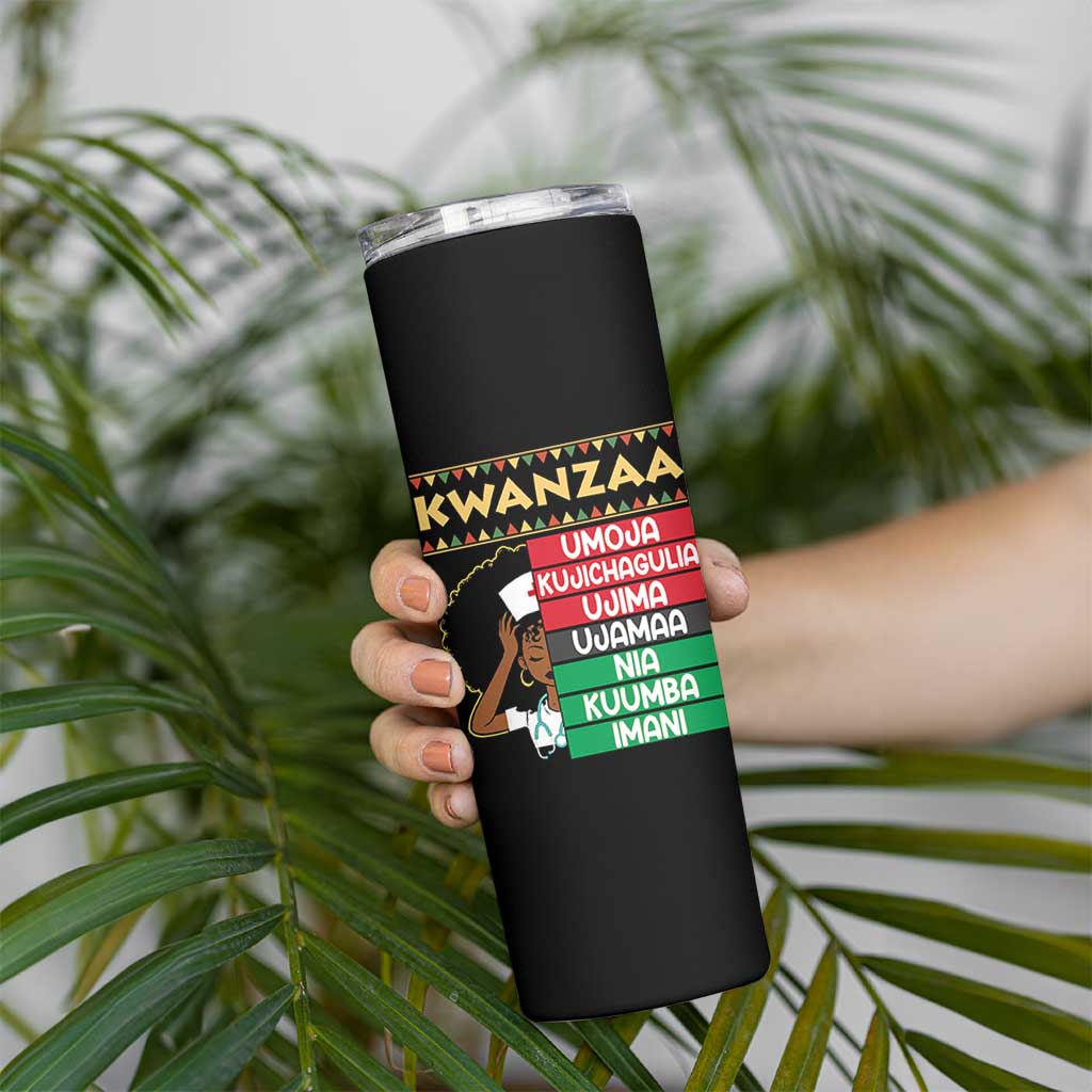 7 Principles Of Kwanzaa Skinny Tumbler Nurse Pride African American Heritage Gift - Wonder Print Shop
