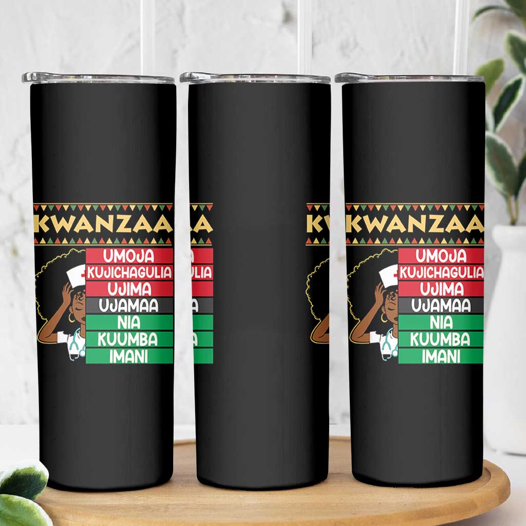 7 Principles Of Kwanzaa Skinny Tumbler Nurse Pride African American Heritage Gift - Wonder Print Shop