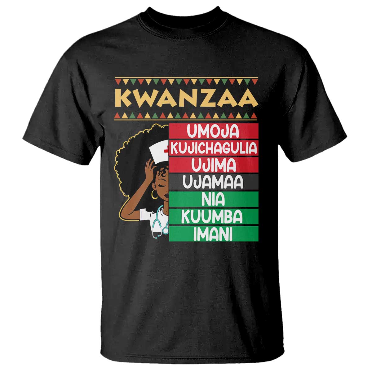 7 Principles Of Kwanzaa T Shirt Nurse Pride African American Heritage Gift - Wonder Print Shop