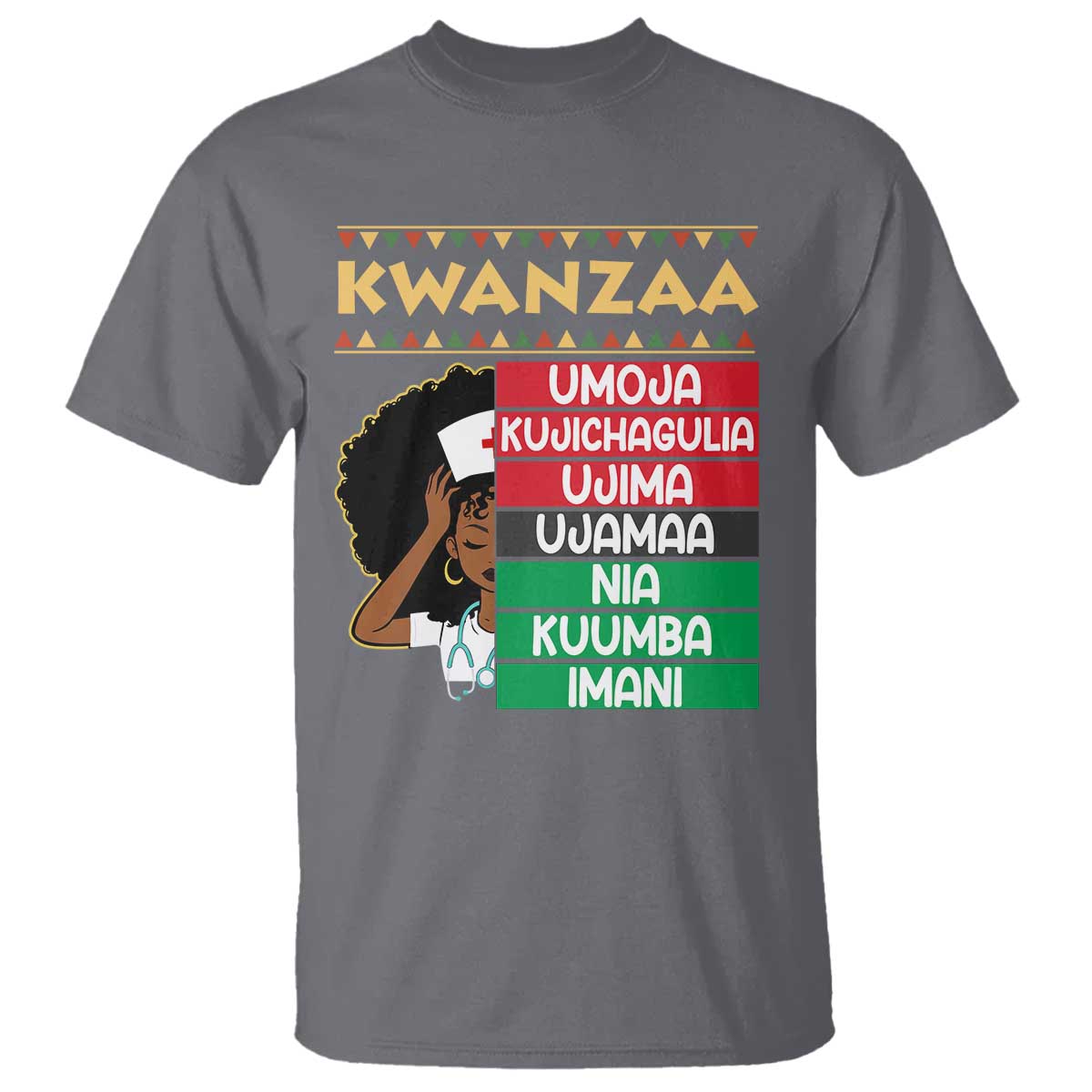 7 Principles Of Kwanzaa T Shirt Nurse Pride African American Heritage Gift - Wonder Print Shop