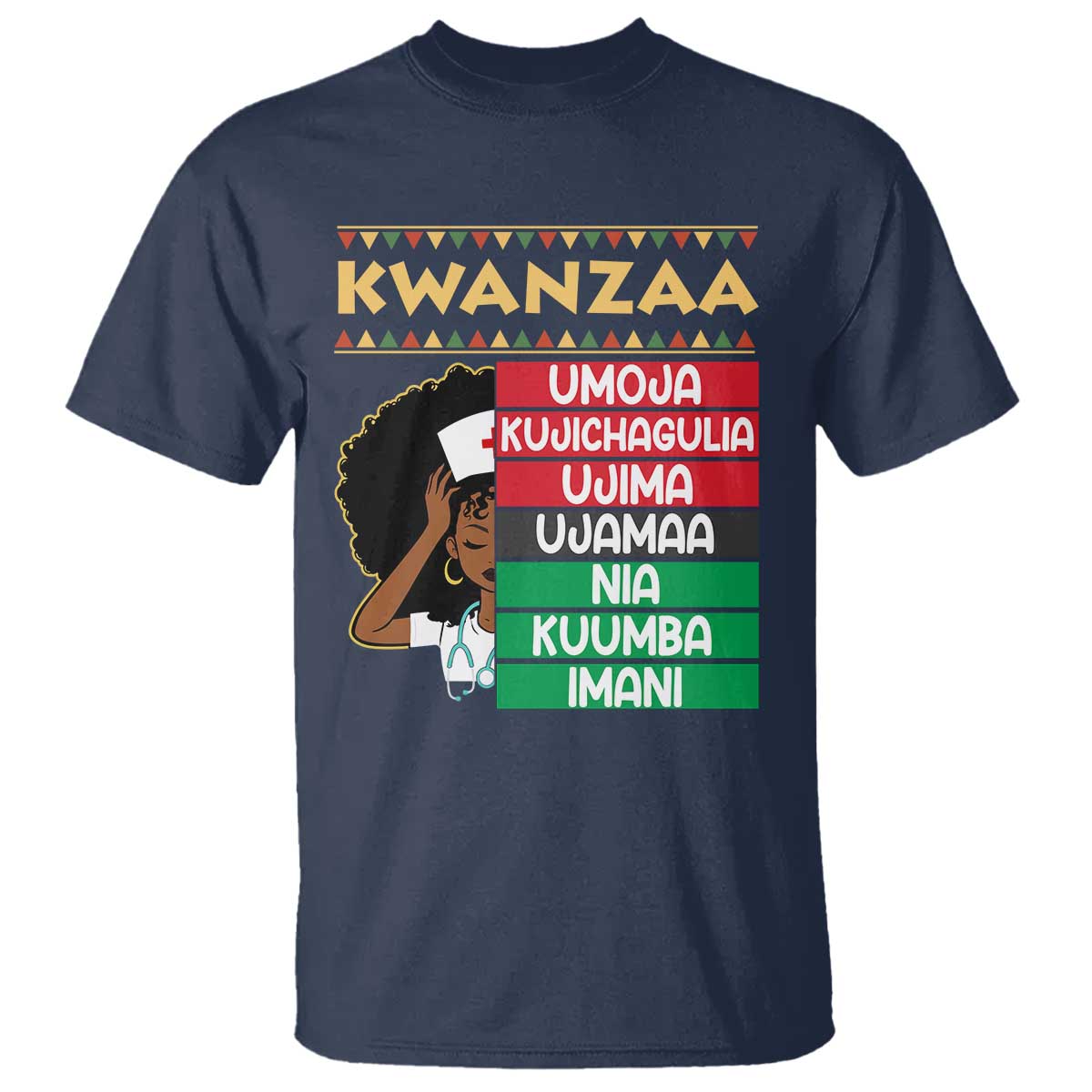 7 Principles Of Kwanzaa T Shirt Nurse Pride African American Heritage Gift - Wonder Print Shop