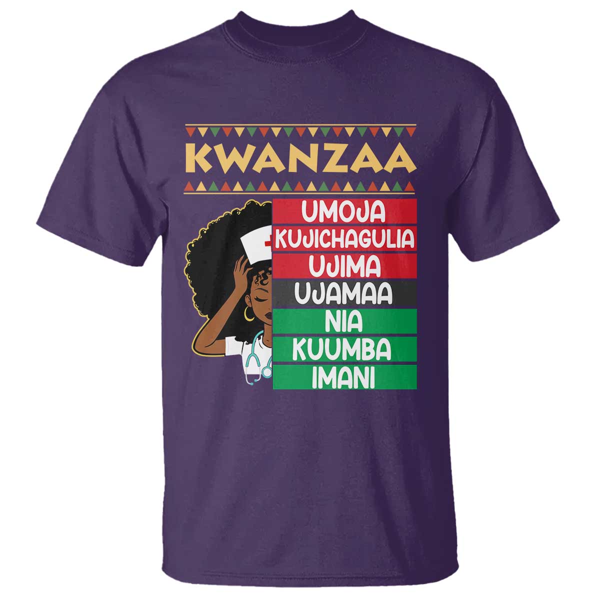 7 Principles Of Kwanzaa T Shirt Nurse Pride African American Heritage Gift - Wonder Print Shop