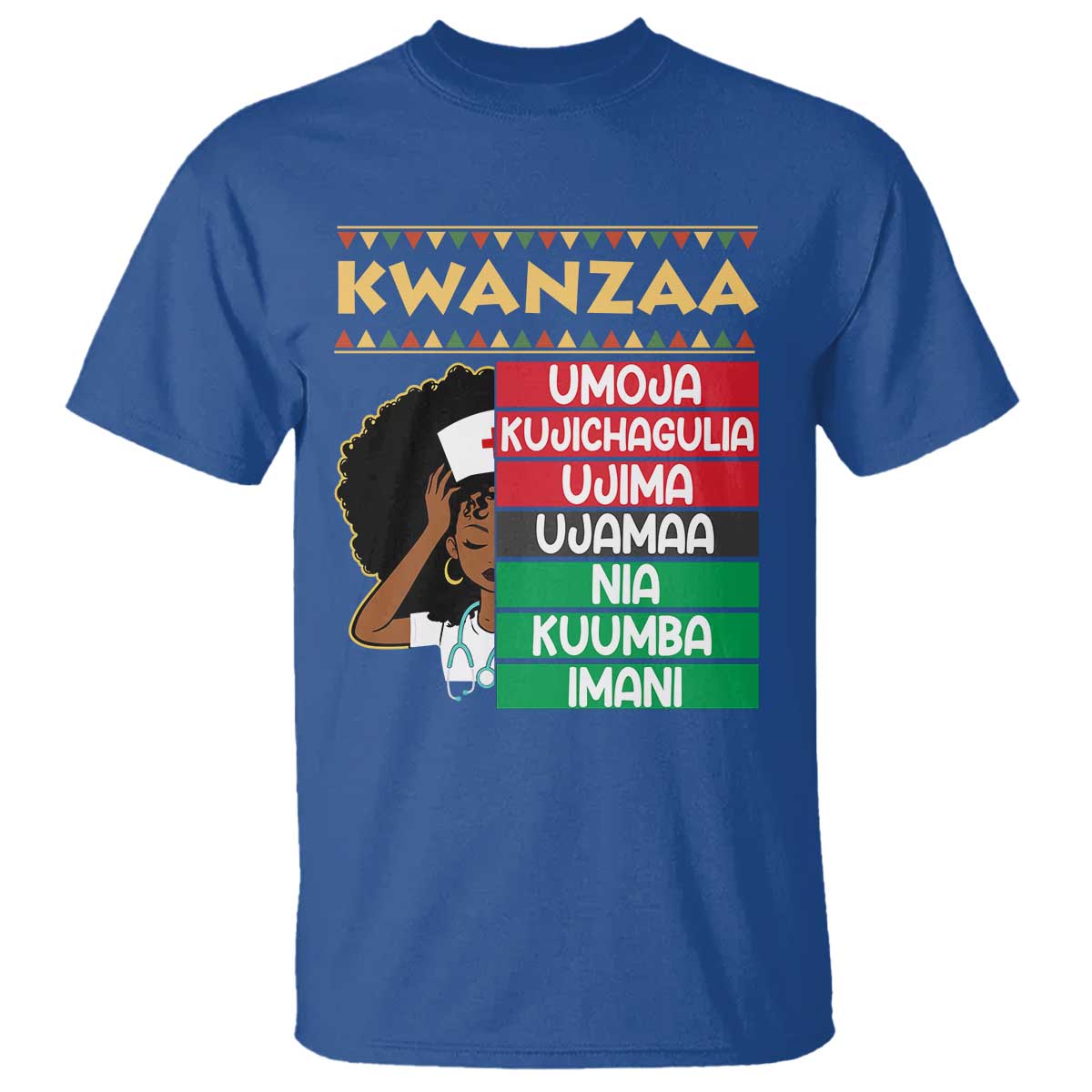 7 Principles Of Kwanzaa T Shirt Nurse Pride African American Heritage Gift - Wonder Print Shop