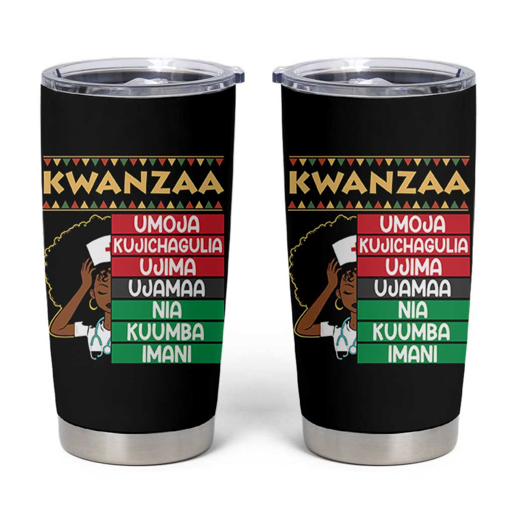 7 Principles Of Kwanzaa Tumbler Cup Nurse Pride African American Heritage Gift - Wonder Print Shop