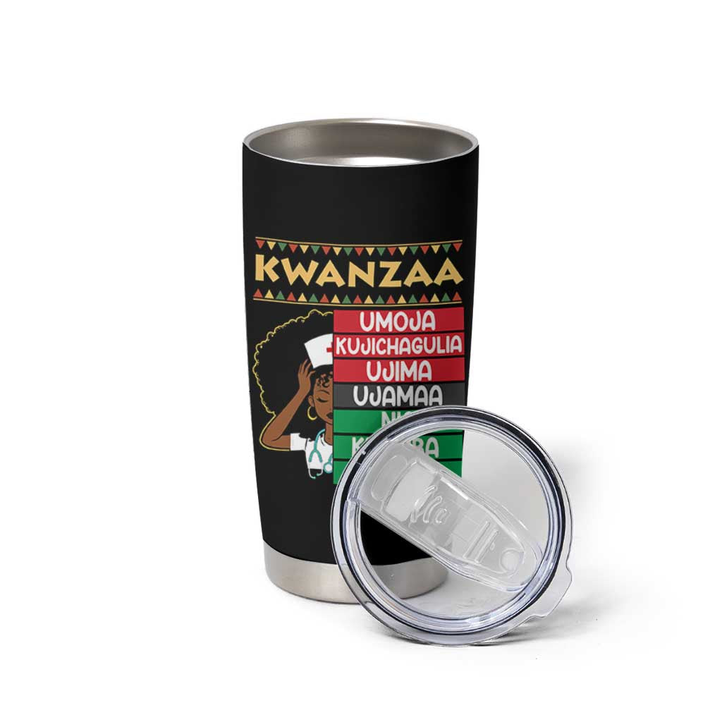 7 Principles Of Kwanzaa Tumbler Cup Nurse Pride African American Heritage Gift - Wonder Print Shop