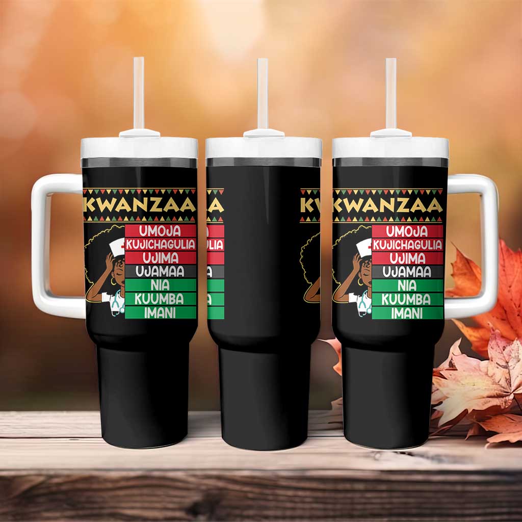 7 Principles Of Kwanzaa Tumbler With Handle Nurse Pride African American Heritage Gift - Wonder Print Shop