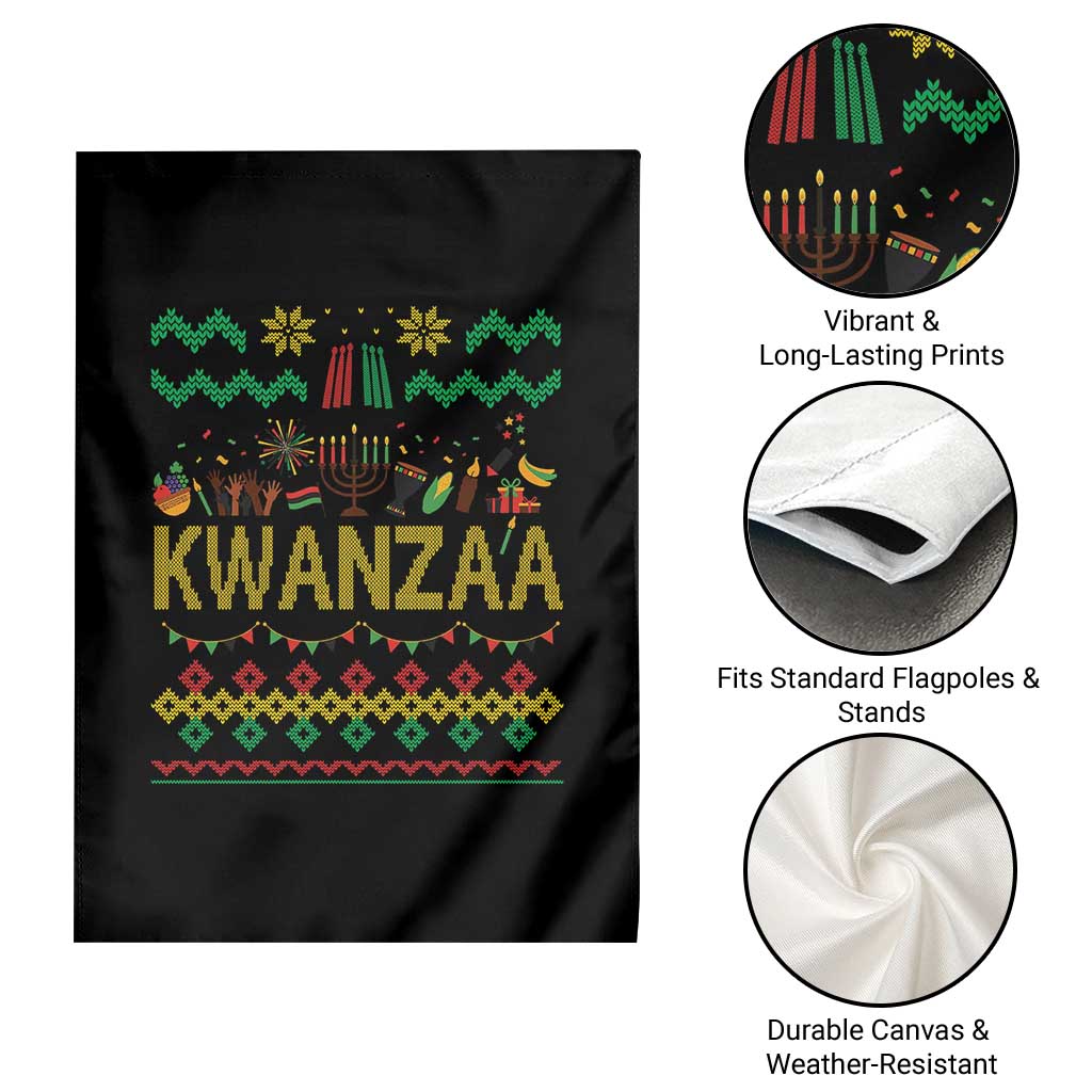 Funny Kwanzaa Celebration Ugly Sweater Garden Flag African Heritage Holiday Gift - Wonder Print Shop