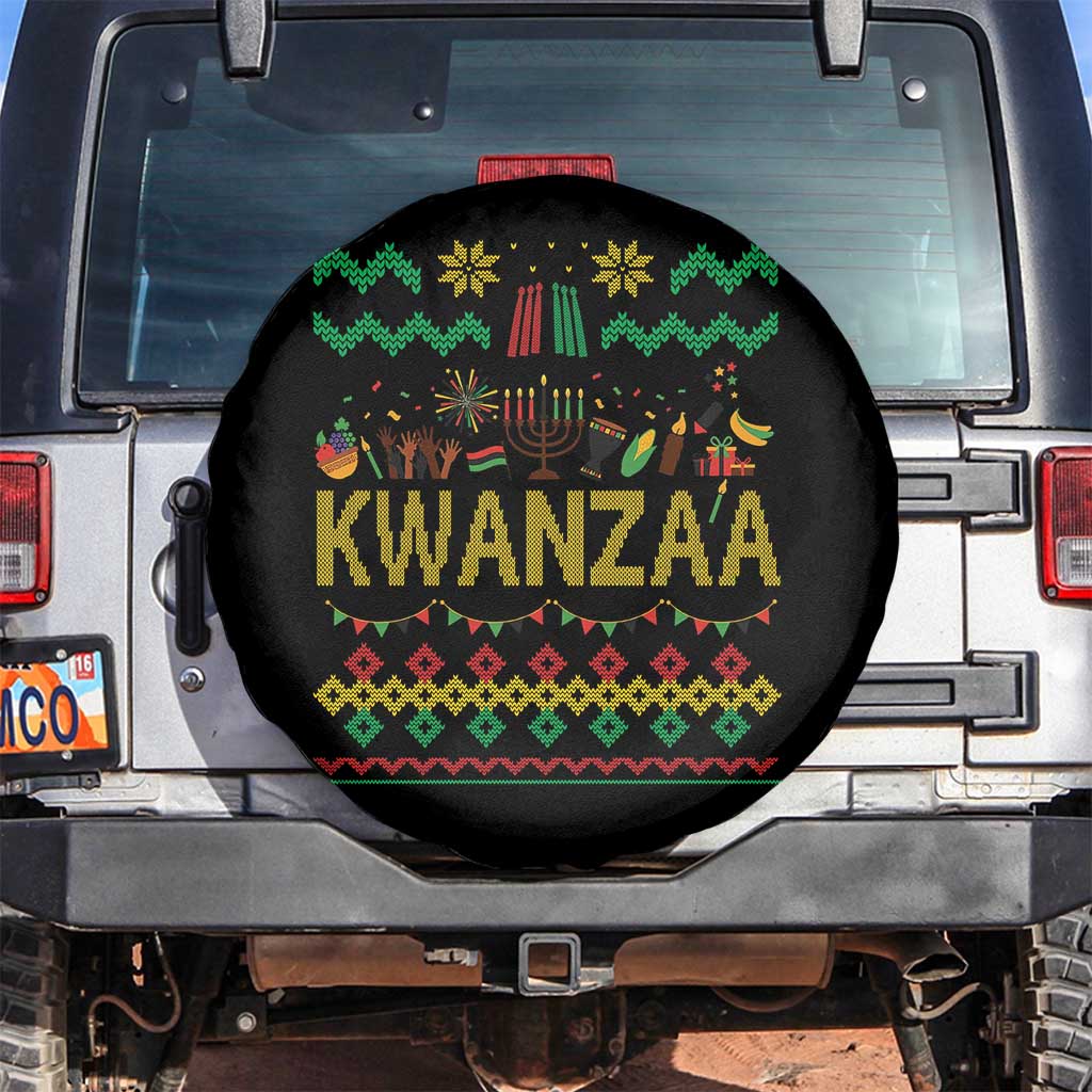 Funny Kwanzaa Celebration Ugly Sweater Spare Tire Cover African Heritage Holiday Gift - Wonder Print Shop