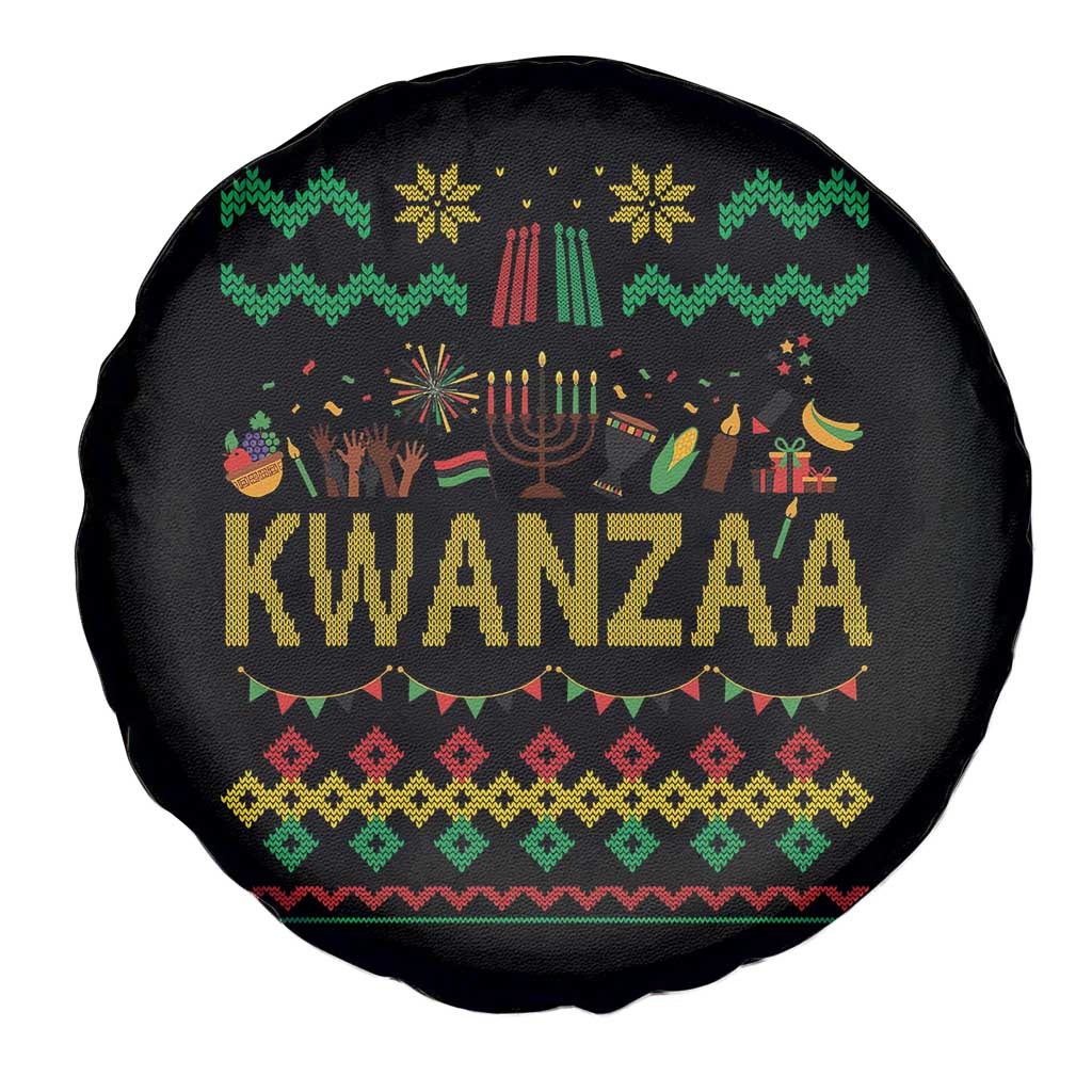 Funny Kwanzaa Celebration Ugly Sweater Spare Tire Cover African Heritage Holiday Gift - Wonder Print Shop