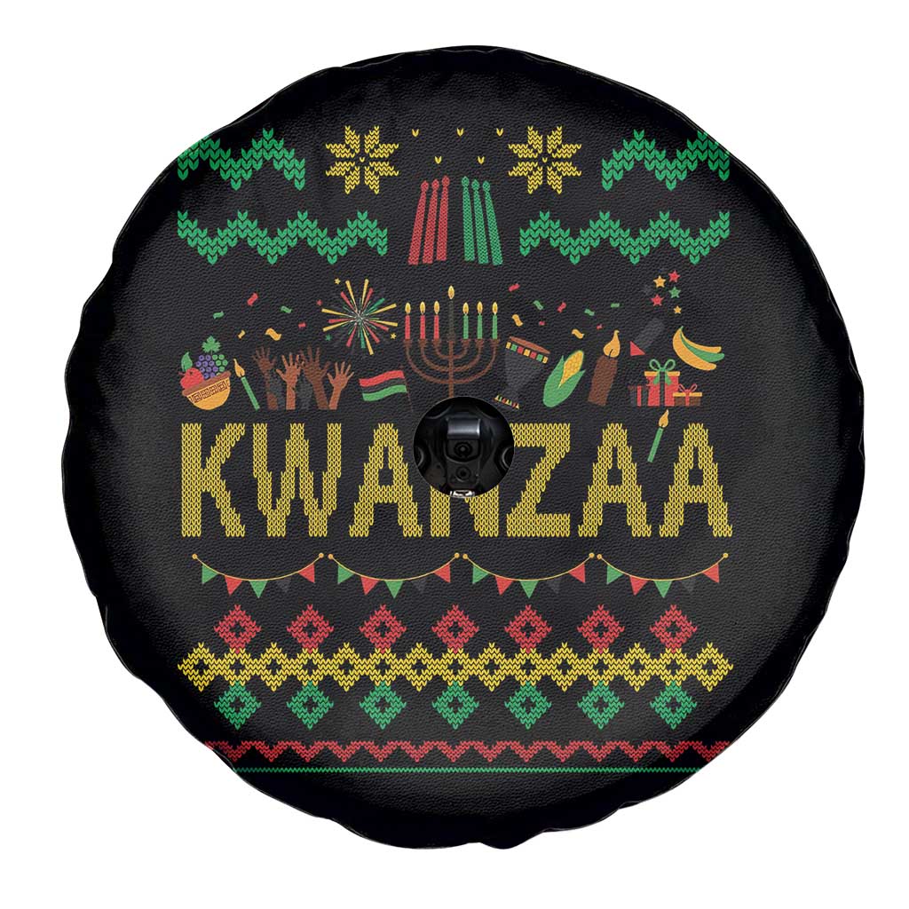Funny Kwanzaa Celebration Ugly Sweater Spare Tire Cover African Heritage Holiday Gift - Wonder Print Shop