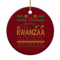 Funny Kwanzaa Celebration Ugly Sweater Ceramic Ornament African Heritage Holiday Gift - Wonder Print Shop