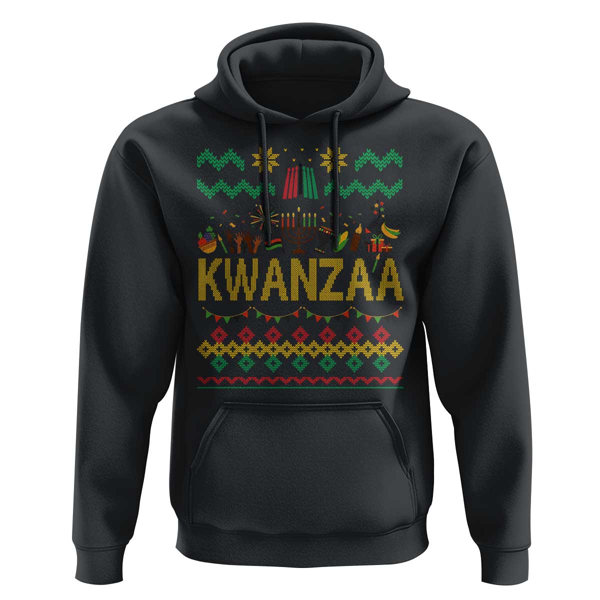 Funny Kwanzaa Celebration Ugly Sweater Hoodie African Heritage Holiday Gift - Wonder Print Shop