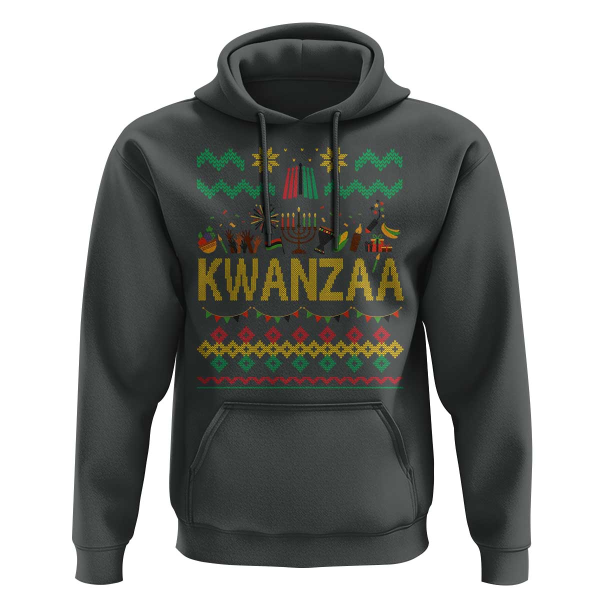 Funny Kwanzaa Celebration Ugly Sweater Hoodie African Heritage Holiday Gift - Wonder Print Shop
