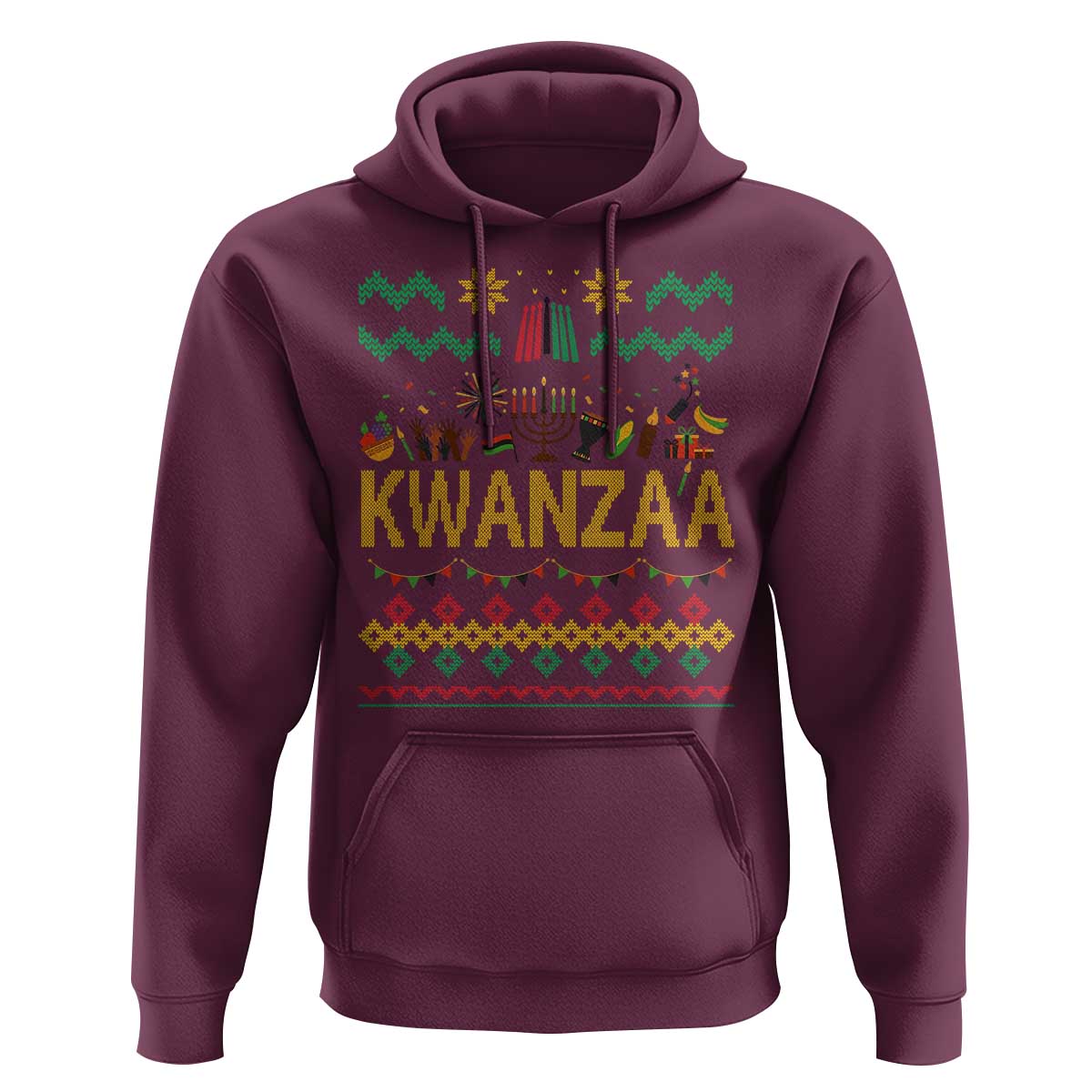 Funny Kwanzaa Celebration Ugly Sweater Hoodie African Heritage Holiday Gift - Wonder Print Shop
