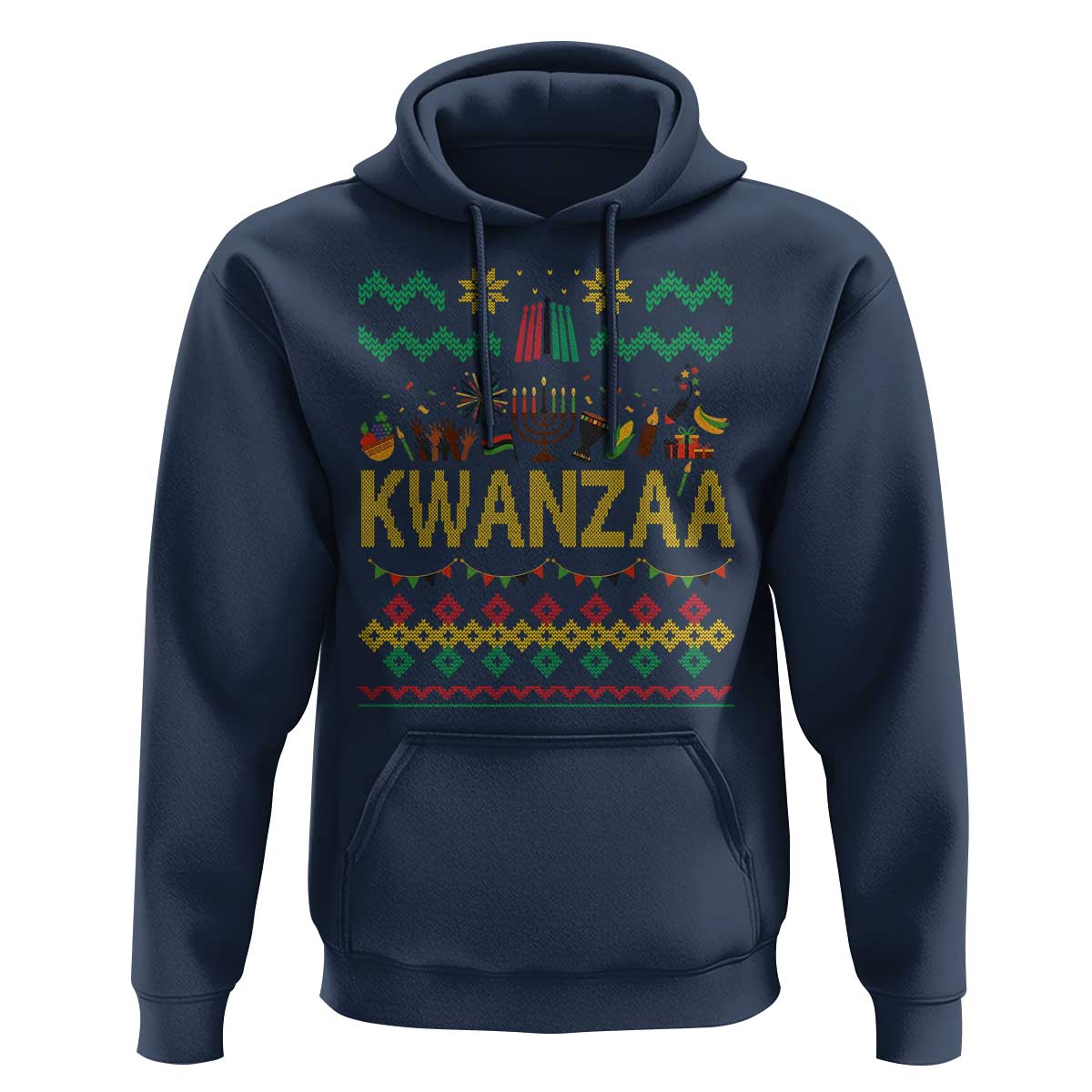 Funny Kwanzaa Celebration Ugly Sweater Hoodie African Heritage Holiday Gift - Wonder Print Shop