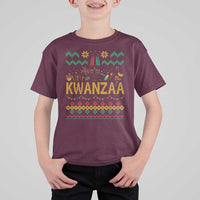 Funny Kwanzaa Celebration Ugly Sweater T Shirt For Kid African Heritage Holiday Gift - Wonder Print Shop