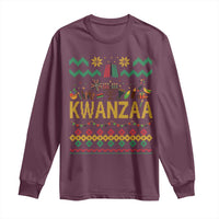 Funny Kwanzaa Celebration Ugly Sweater Long Sleeve Shirt African Heritage Holiday Gift - Wonder Print Shop