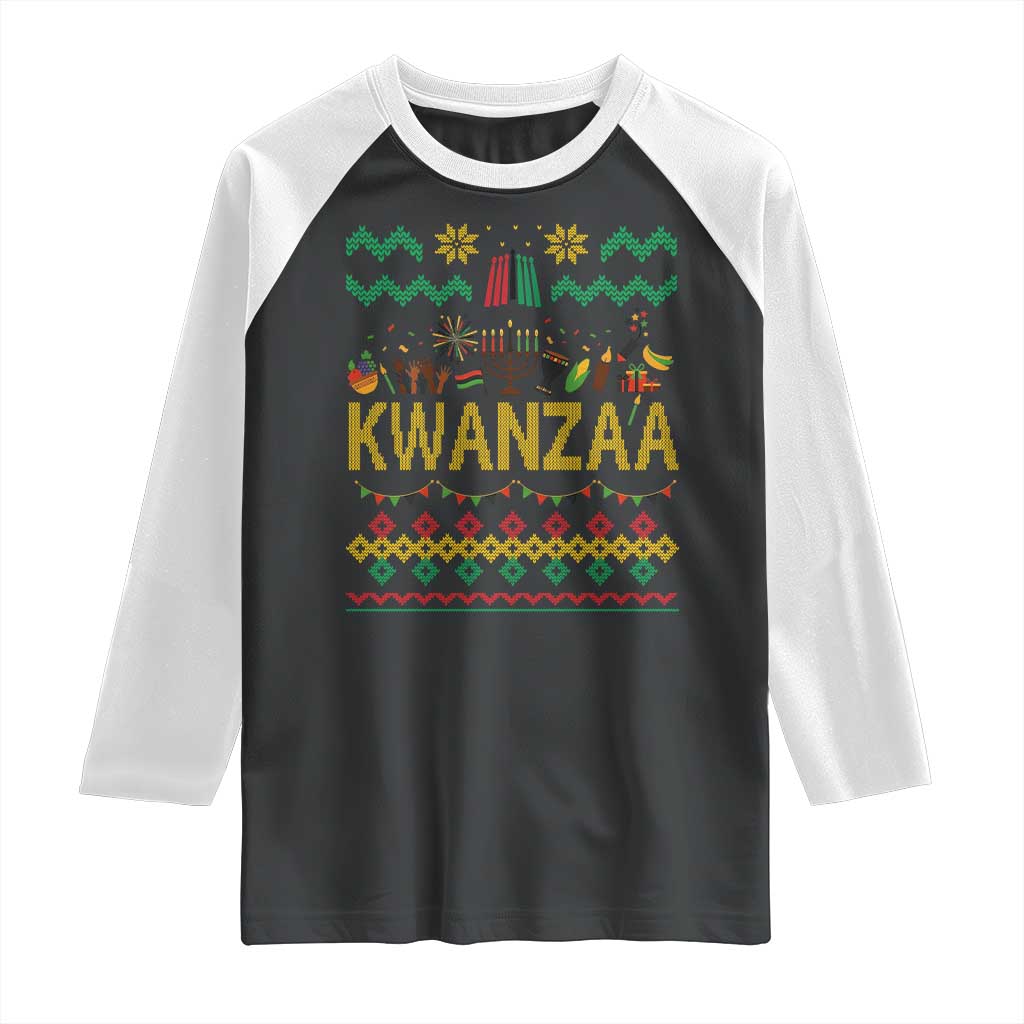 Funny Kwanzaa Celebration Ugly Sweater Raglan Shirt African Heritage Holiday Gift - Wonder Print Shop