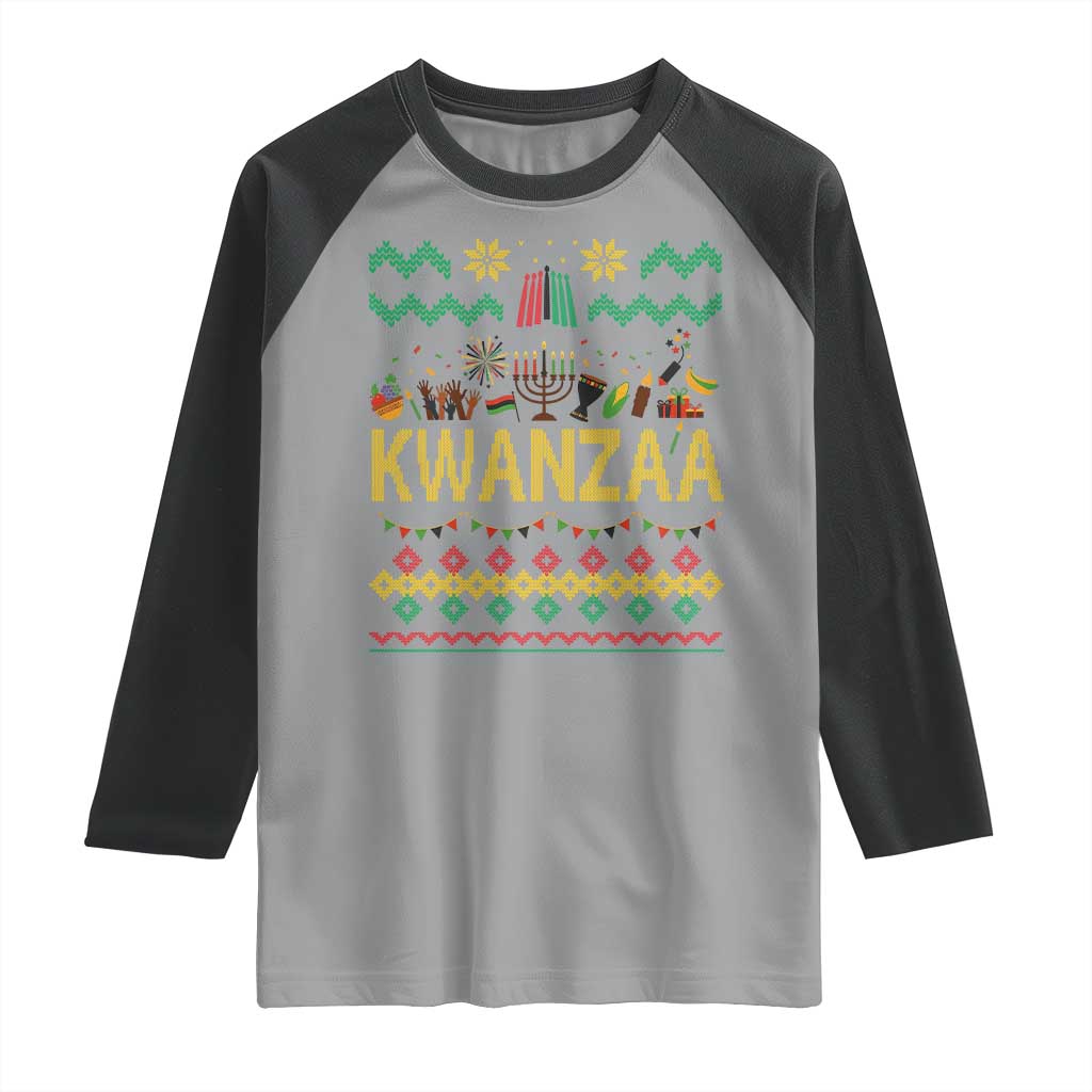 Funny Kwanzaa Celebration Ugly Sweater Raglan Shirt African Heritage Holiday Gift - Wonder Print Shop