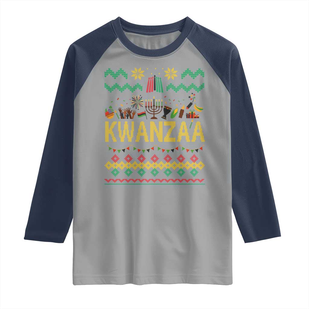 Funny Kwanzaa Celebration Ugly Sweater Raglan Shirt African Heritage Holiday Gift - Wonder Print Shop