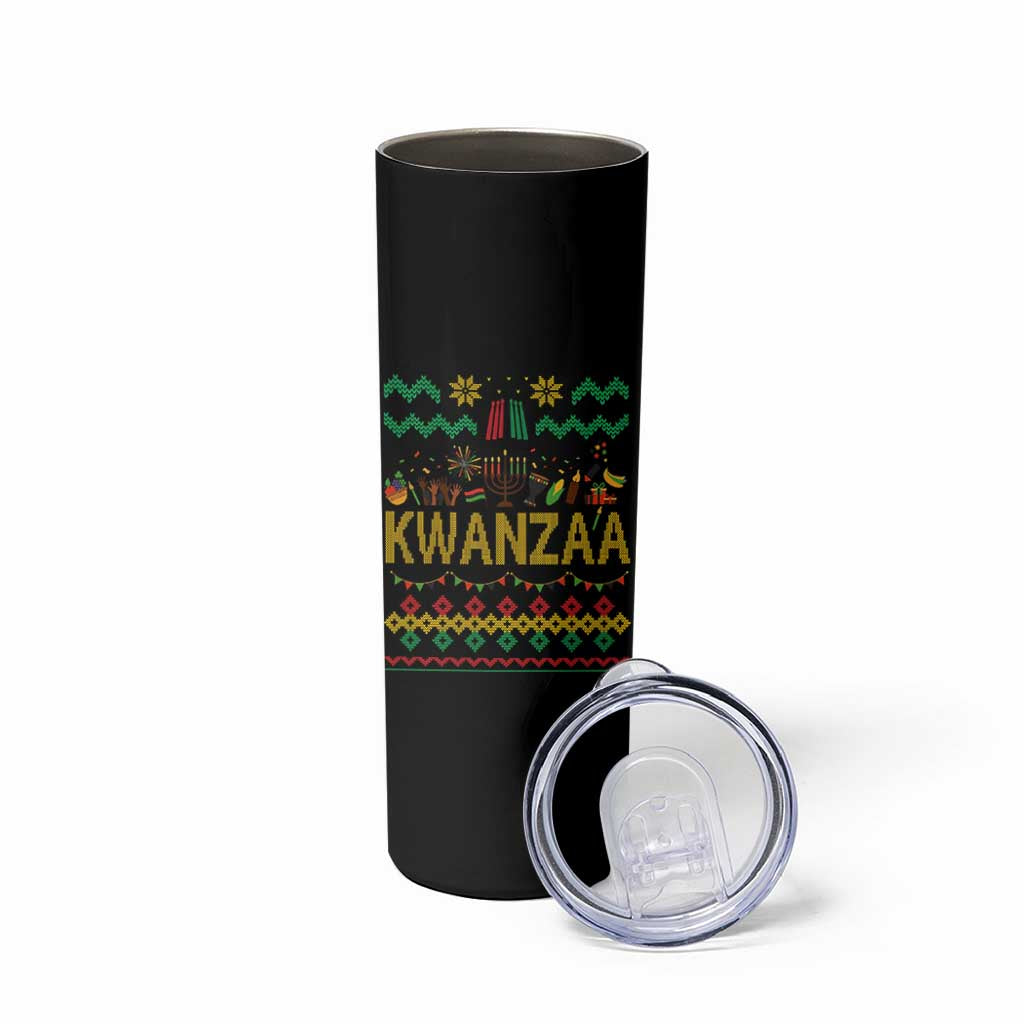 Funny Kwanzaa Celebration Ugly Sweater Skinny Tumbler African Heritage Holiday Gift - Wonder Print Shop
