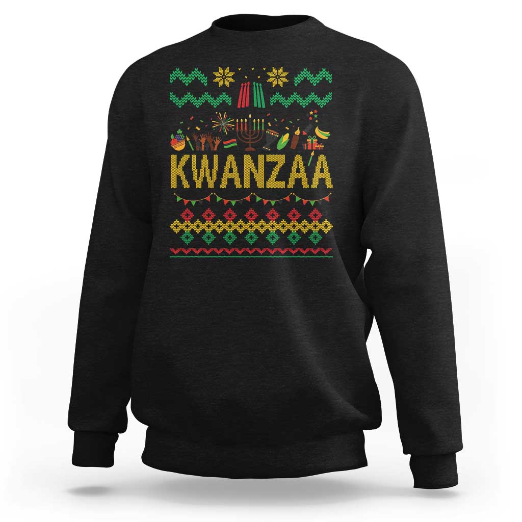 Funny Kwanzaa Celebration Ugly Sweater Sweatshirt African Heritage Holiday Gift - Wonder Print Shop