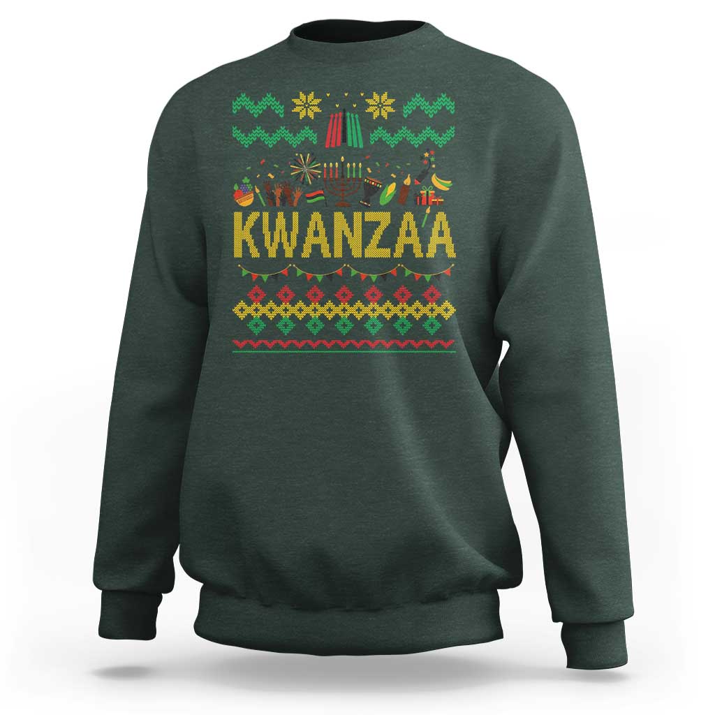 Funny Kwanzaa Celebration Ugly Sweater Sweatshirt African Heritage Holiday Gift - Wonder Print Shop