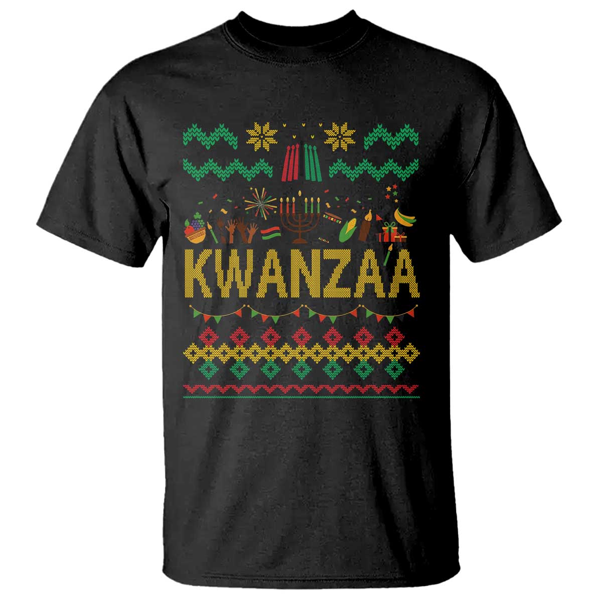 Funny Kwanzaa Celebration Ugly Sweater T Shirt African Heritage Holiday Gift - Wonder Print Shop