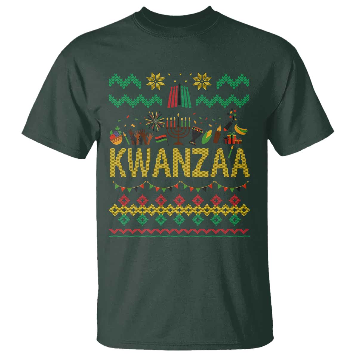 Funny Kwanzaa Celebration Ugly Sweater T Shirt African Heritage Holiday Gift - Wonder Print Shop