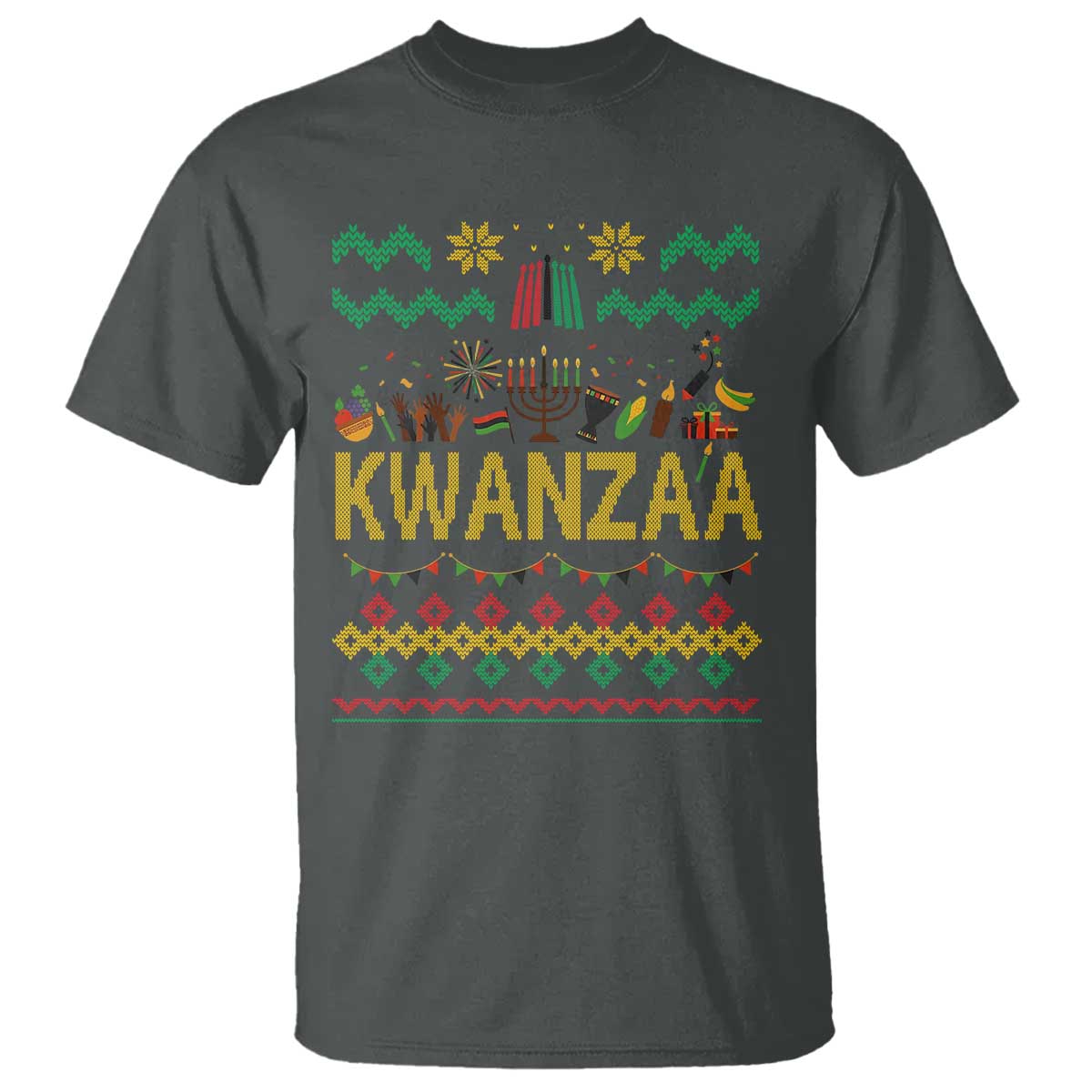 Funny Kwanzaa Celebration Ugly Sweater T Shirt African Heritage Holiday Gift - Wonder Print Shop