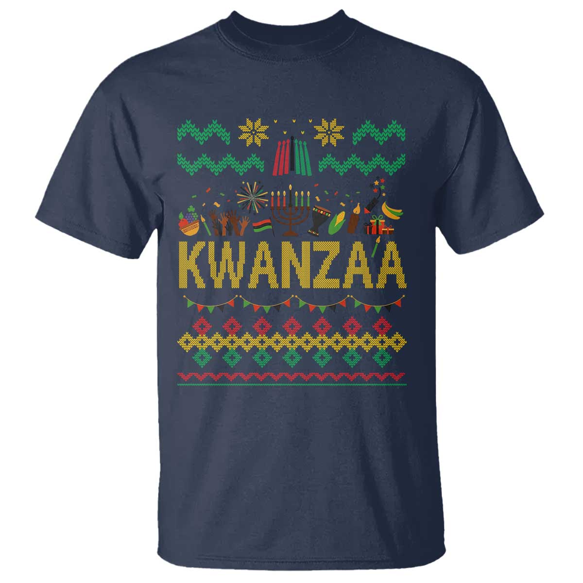 Funny Kwanzaa Celebration Ugly Sweater T Shirt African Heritage Holiday Gift - Wonder Print Shop