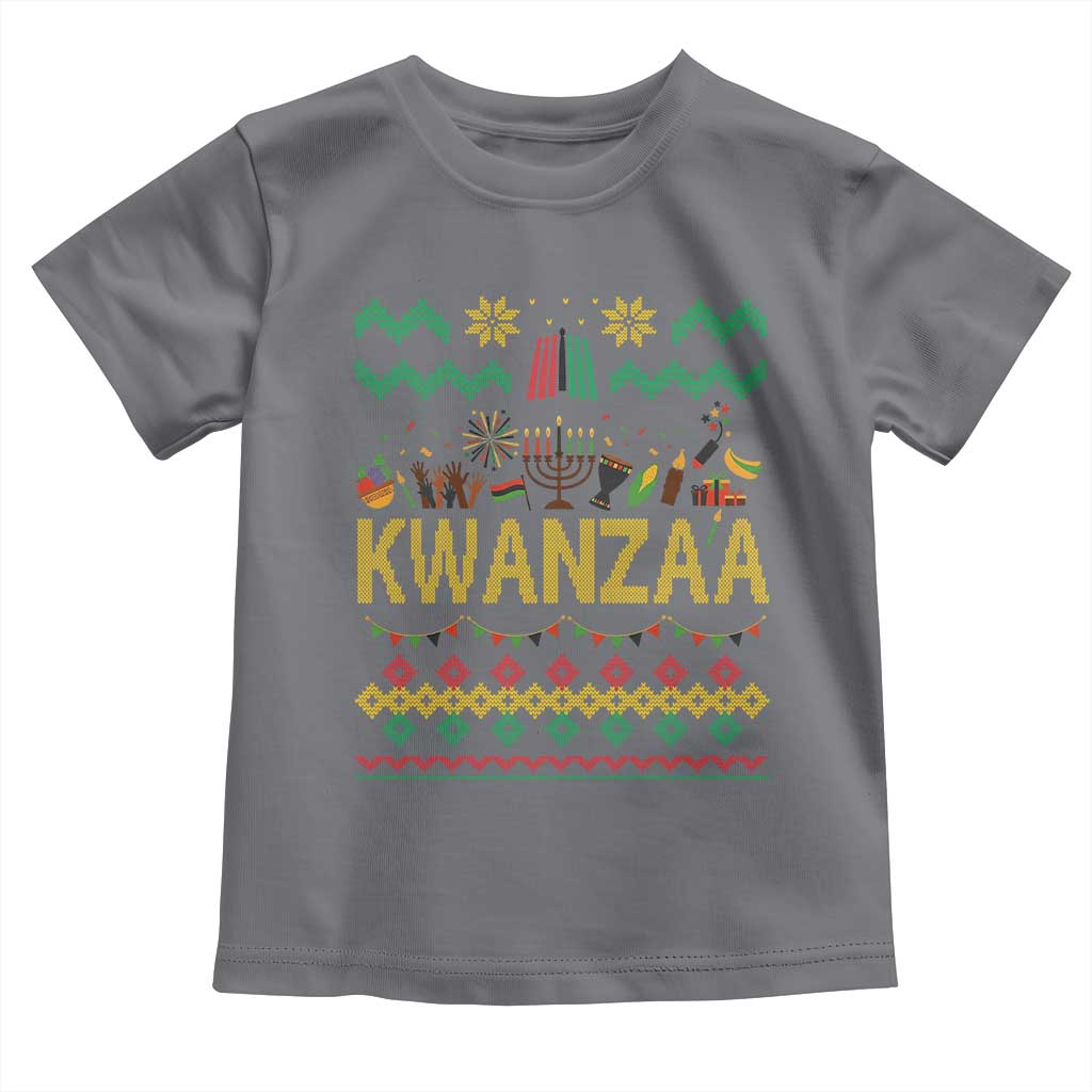 Funny Kwanzaa Celebration Ugly Sweater Toddler T Shirt African Heritage Holiday Gift - Wonder Print Shop
