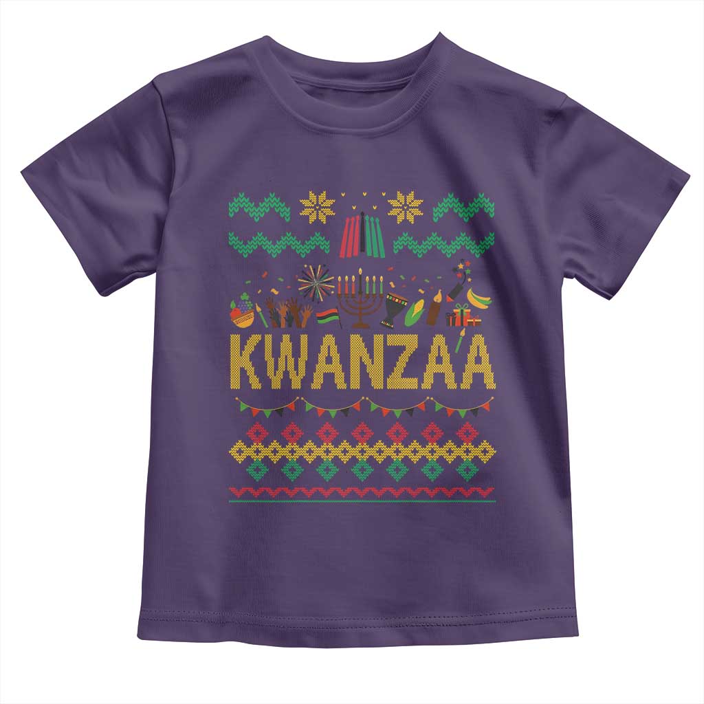 Funny Kwanzaa Celebration Ugly Sweater Toddler T Shirt African Heritage Holiday Gift - Wonder Print Shop
