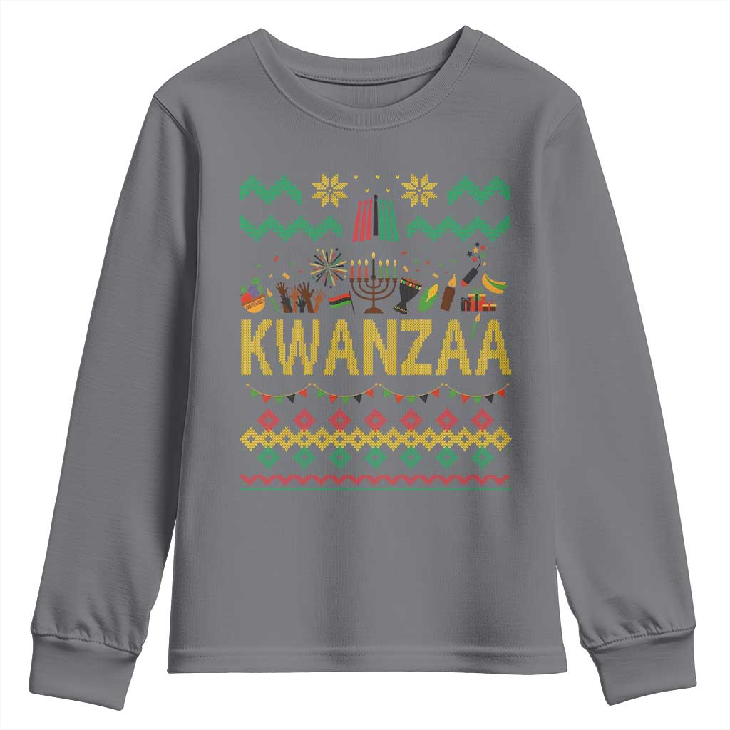 Funny Kwanzaa Celebration Ugly Sweater Youth Sweatshirt African Heritage Holiday Gift - Wonder Print Shop