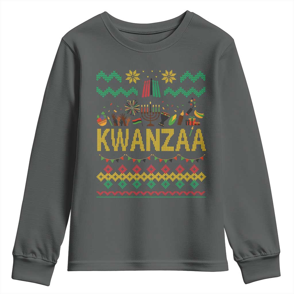 Funny Kwanzaa Celebration Ugly Sweater Youth Sweatshirt African Heritage Holiday Gift - Wonder Print Shop