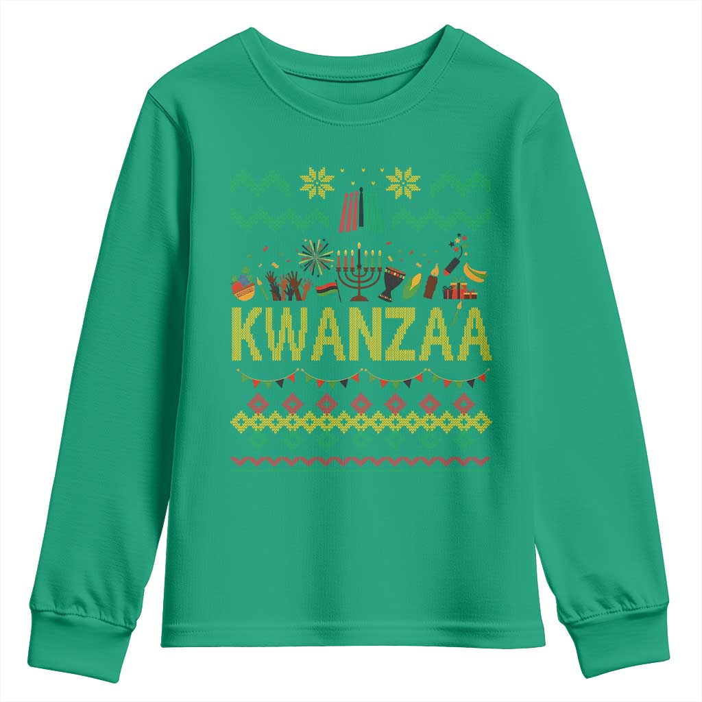 Funny Kwanzaa Celebration Ugly Sweater Youth Sweatshirt African Heritage Holiday Gift - Wonder Print Shop