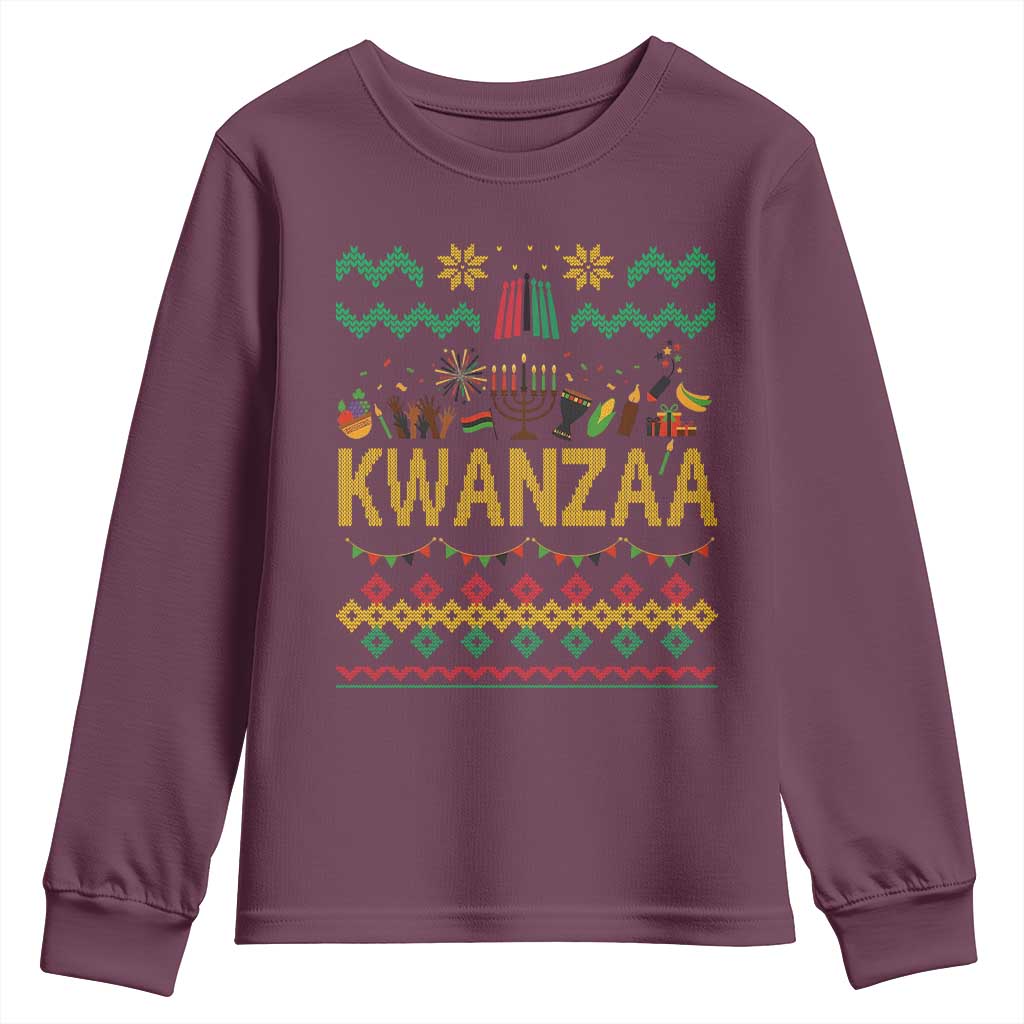 Funny Kwanzaa Celebration Ugly Sweater Youth Sweatshirt African Heritage Holiday Gift - Wonder Print Shop