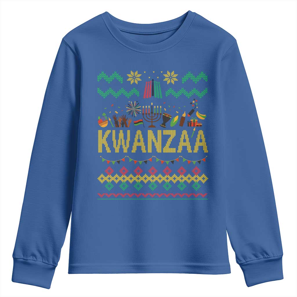 Funny Kwanzaa Celebration Ugly Sweater Youth Sweatshirt African Heritage Holiday Gift - Wonder Print Shop