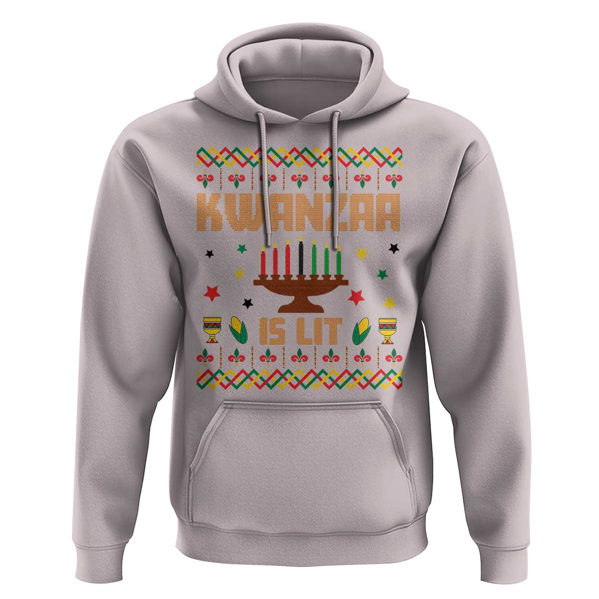 Funny Kwanzaa Is Lit Hoodie Ugly Sweater African Heritage Holiday Gift - Wonder Print Shop